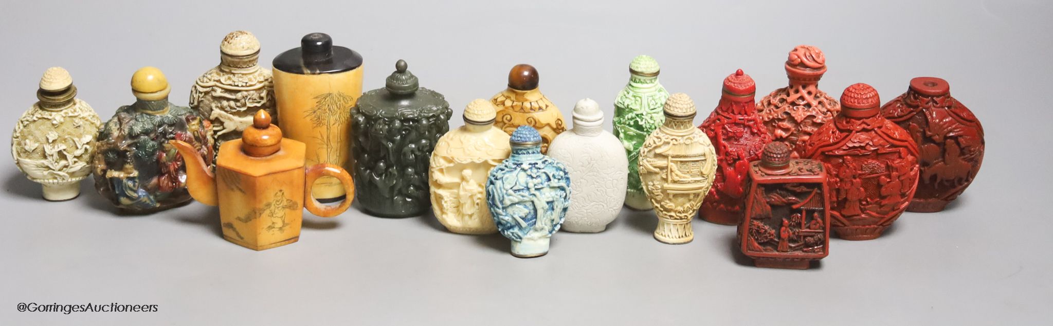 Mixed composition Chinese snuff bottles